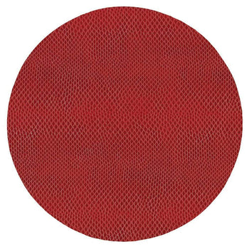 Caspari Placemat: Crimson Snakeskin Round